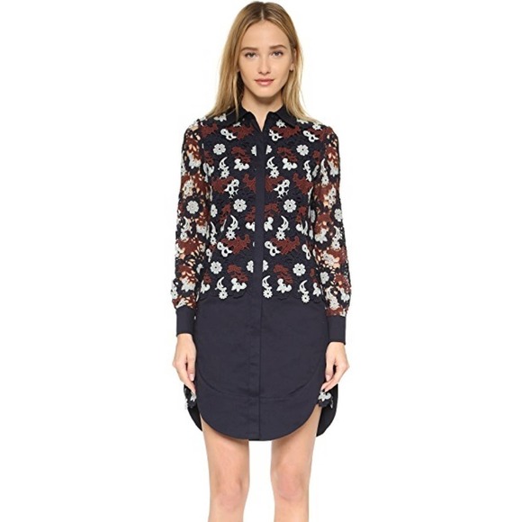 TORY BURCH Guipure Lace Cotton Shirtdress (2) - Picture 1 of 4